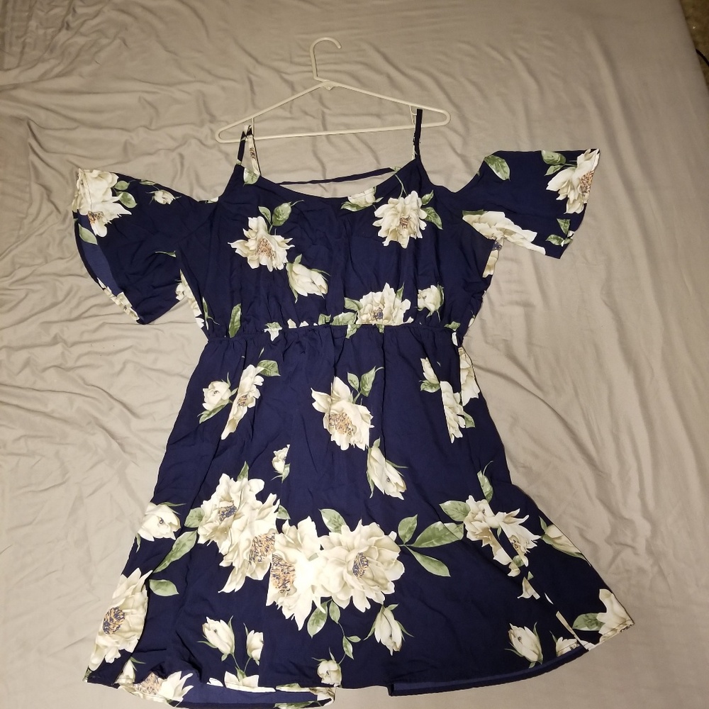 Cold Shoulder Floral Dress